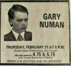 Gary Numan Providence Ocean State Newspaper Clipping 1980